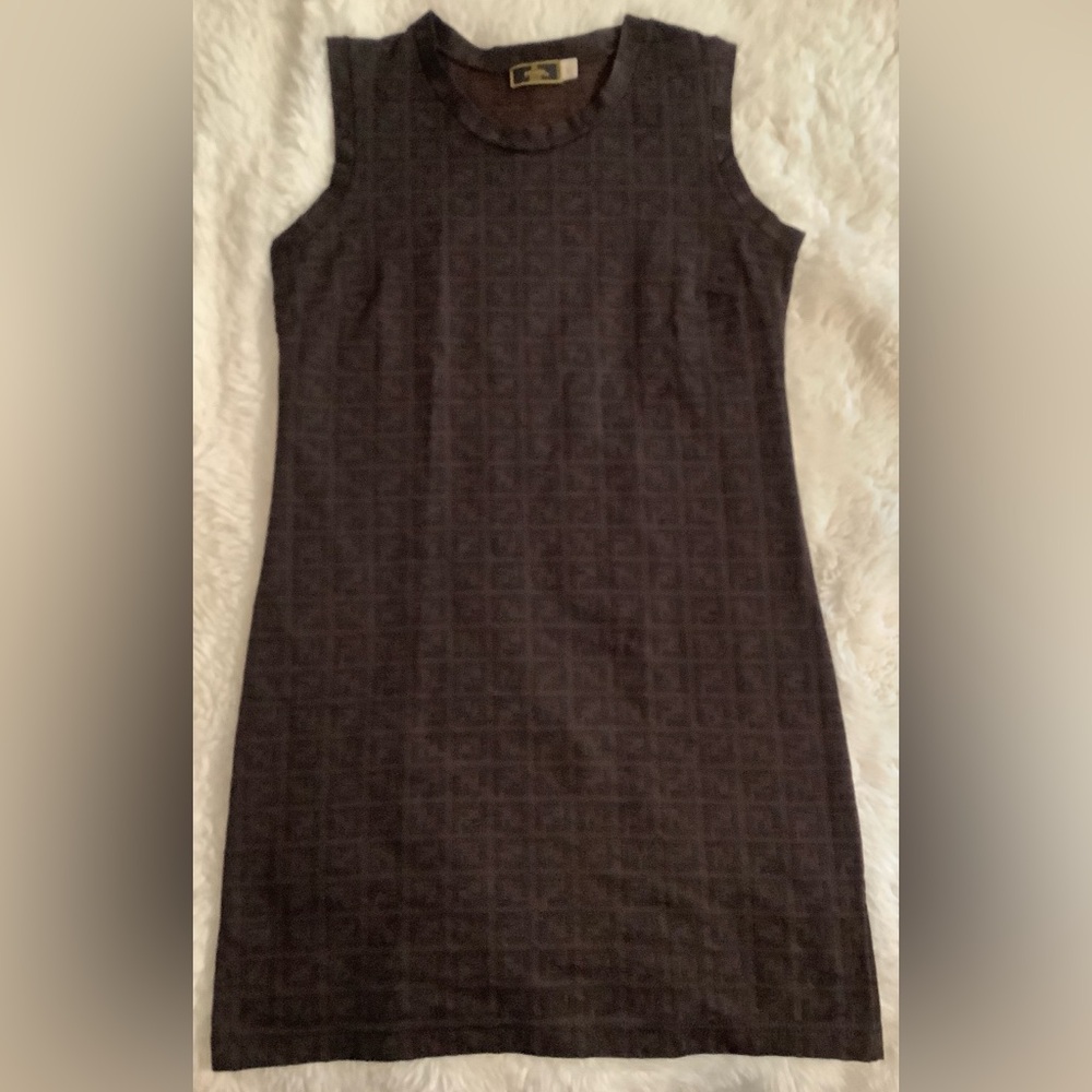 FENDI Zucca logo print sleeveless tunic..
